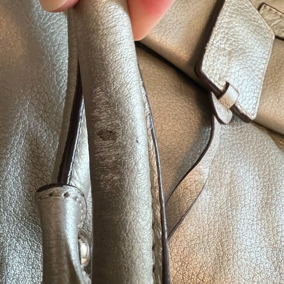 Tignanello Silver Metallic Tote with Shoulder Strap - Leather - Picture 6 of 6